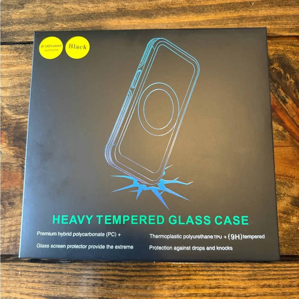 Heavy Tempered Glass Case - Black